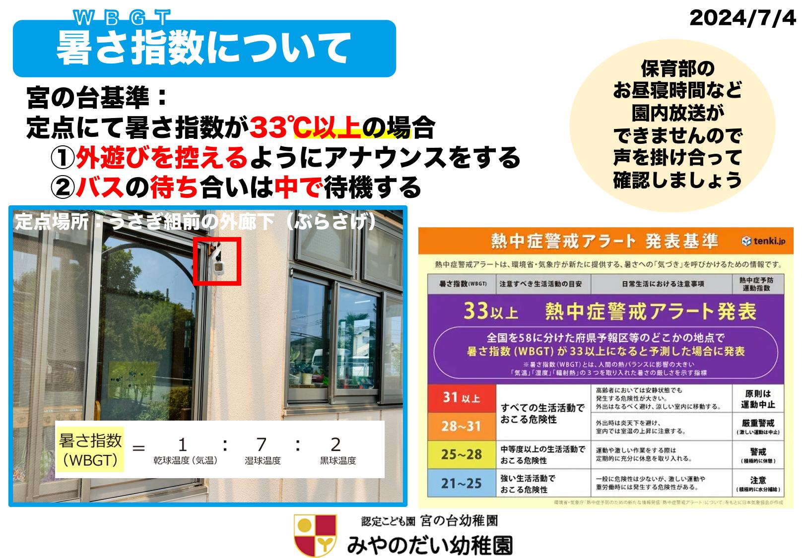 夏季の園庭開放について